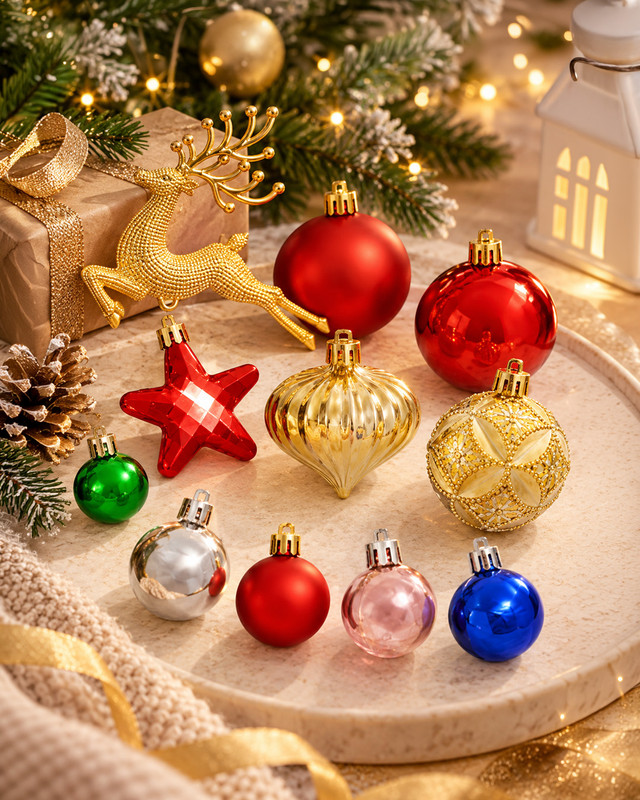 Christmas balls, Snow Fantasy, 30 pcs, assorted