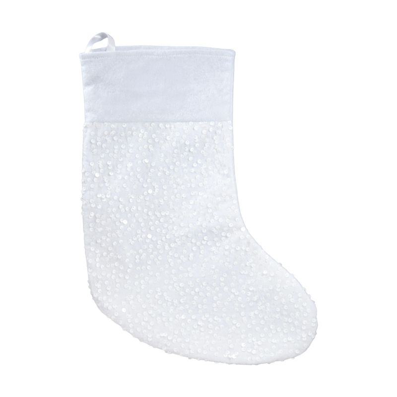 Christmas stocking with sequins, Snow Fantasy, assorted