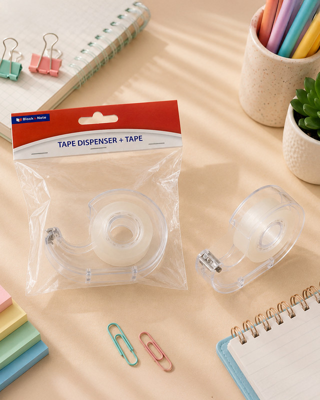 Tape dispenser with tape, Block&Note