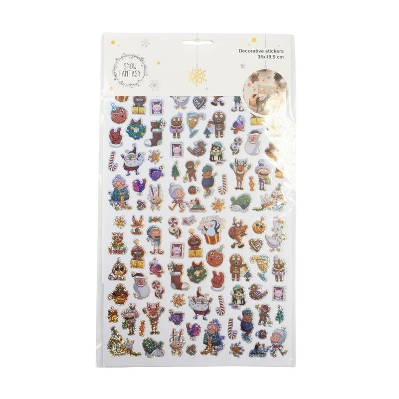 Decorative Christmas stickers, Snow Fantasy, assorted