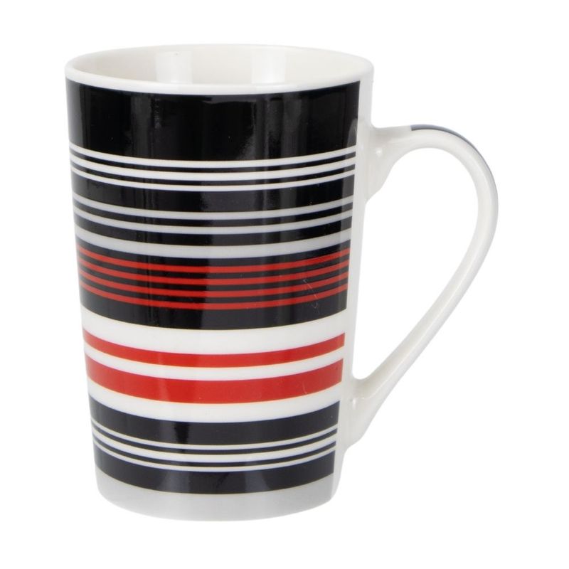 Ceramic mug 420 ml-White-Red Horizontal
