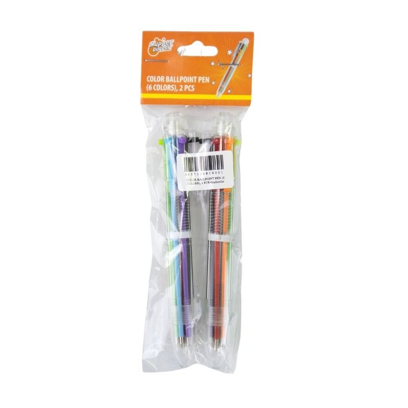COLOR BALLPOINT PEN (6 COLORS), 2 PCS