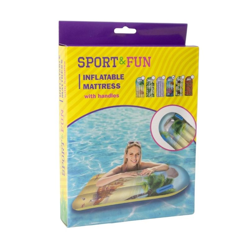Inflatable mattress with handles, Sport&Fun-Blue-S