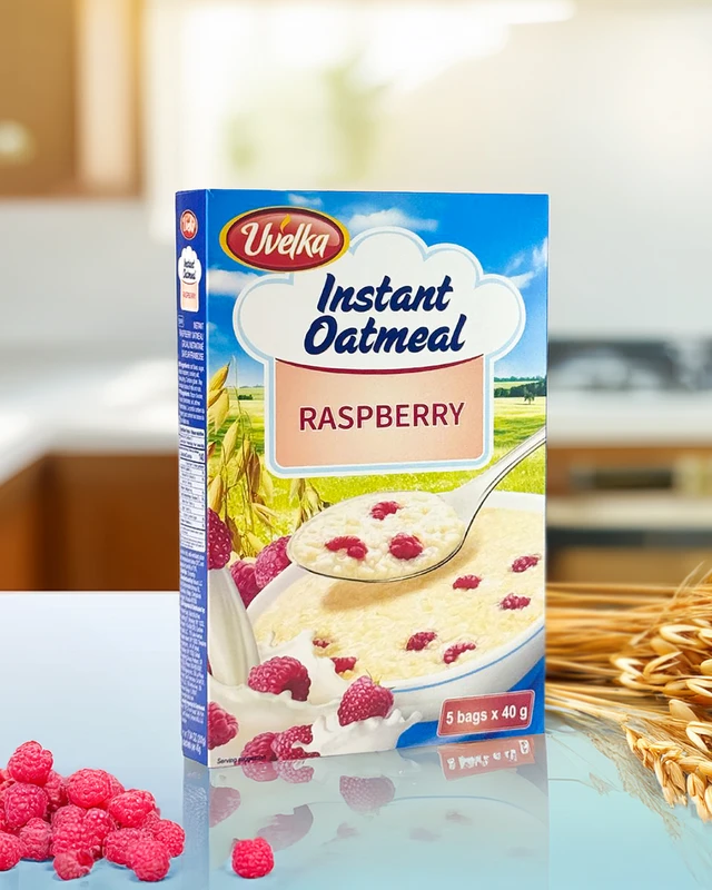 Instant oatmeal, Uvelka, raspberry, 5x40 g