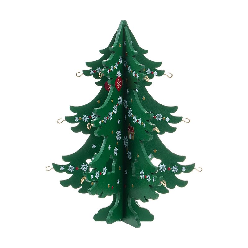 Set: wooden Christmas tree decoration, assorted