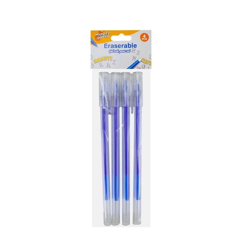 Erasable gel ink pens set, Hupper Dupper, 4 pcs