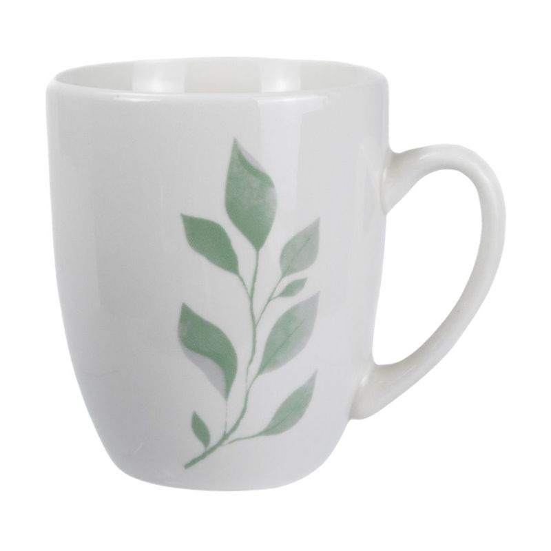 Ceramic mug 400 ml o\'Kitchen-White-Leaves