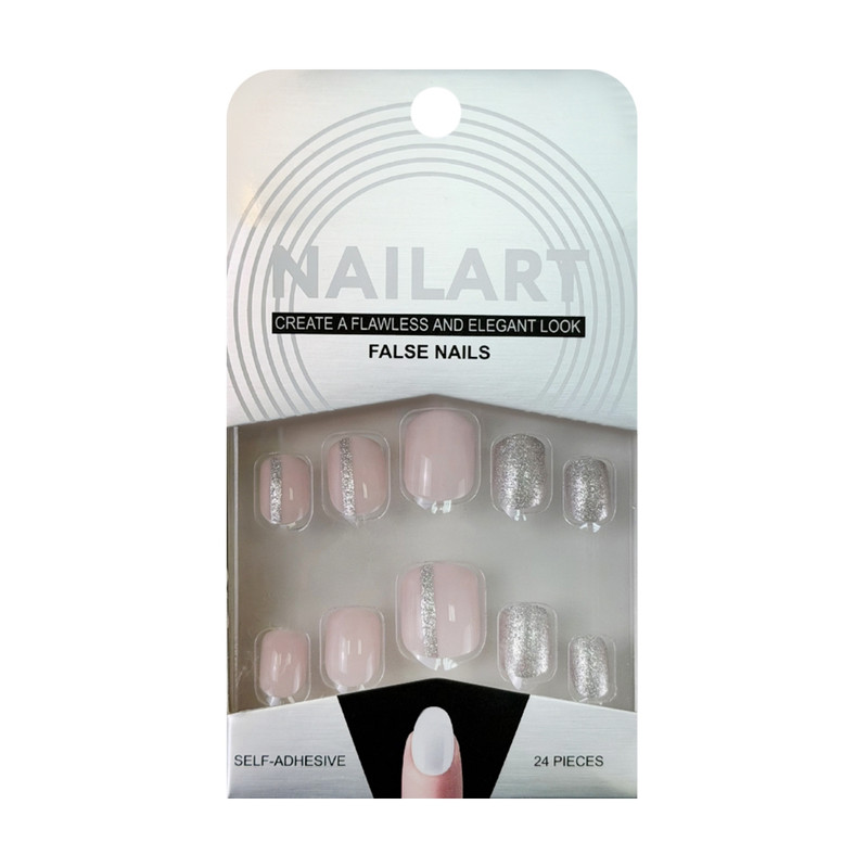 Set of false self-adhesive nails, 24 pcs, assorted
