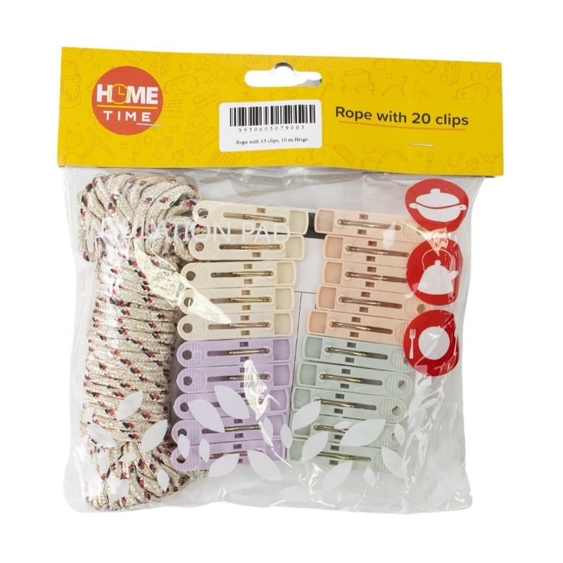 Rope with 13 clips, 10 m