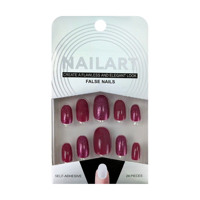 Set of false self-adhesive nails, 24 pcs, assorted