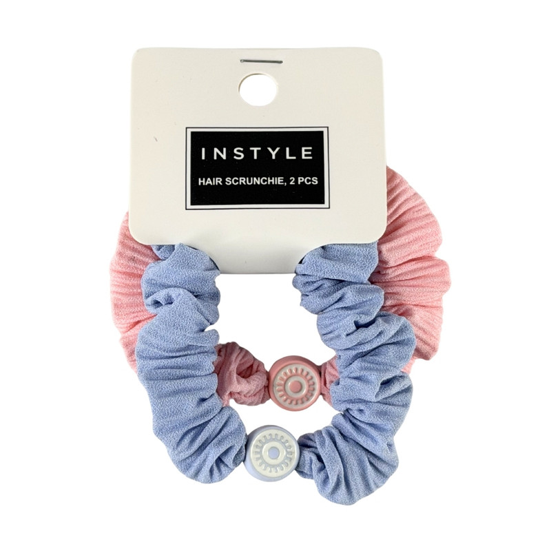 Hair scrunchie, 2 pcs, assorted