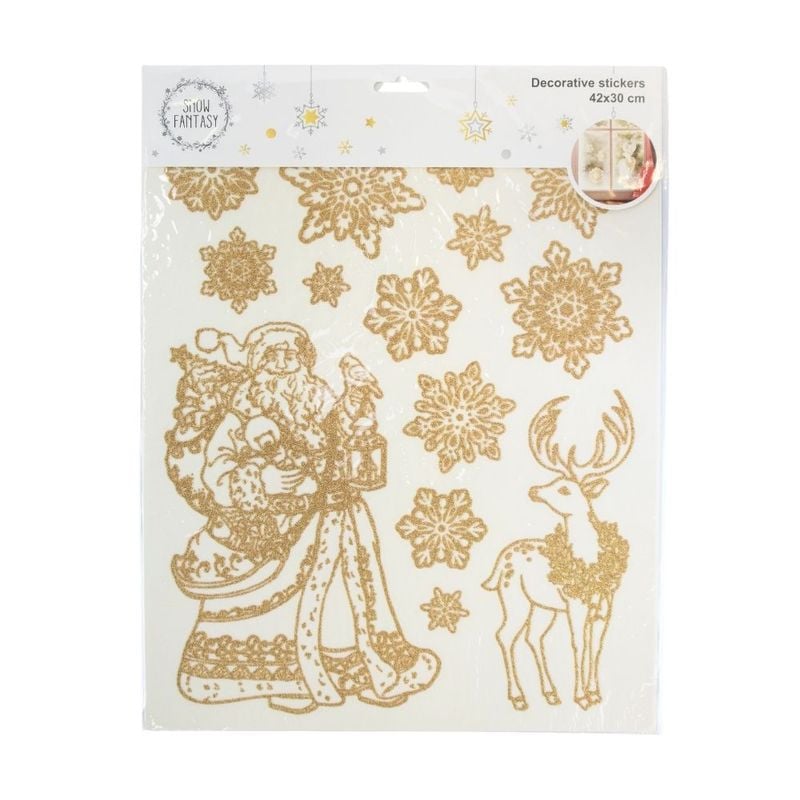 New Year\'s window sticker \"Frosty patterns\", Snow fantasy, 42x30 cm, assorted