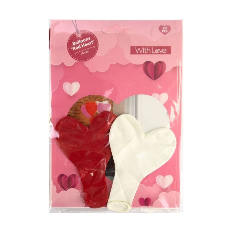 Balloons \"Red Heart\", 20 pcs.