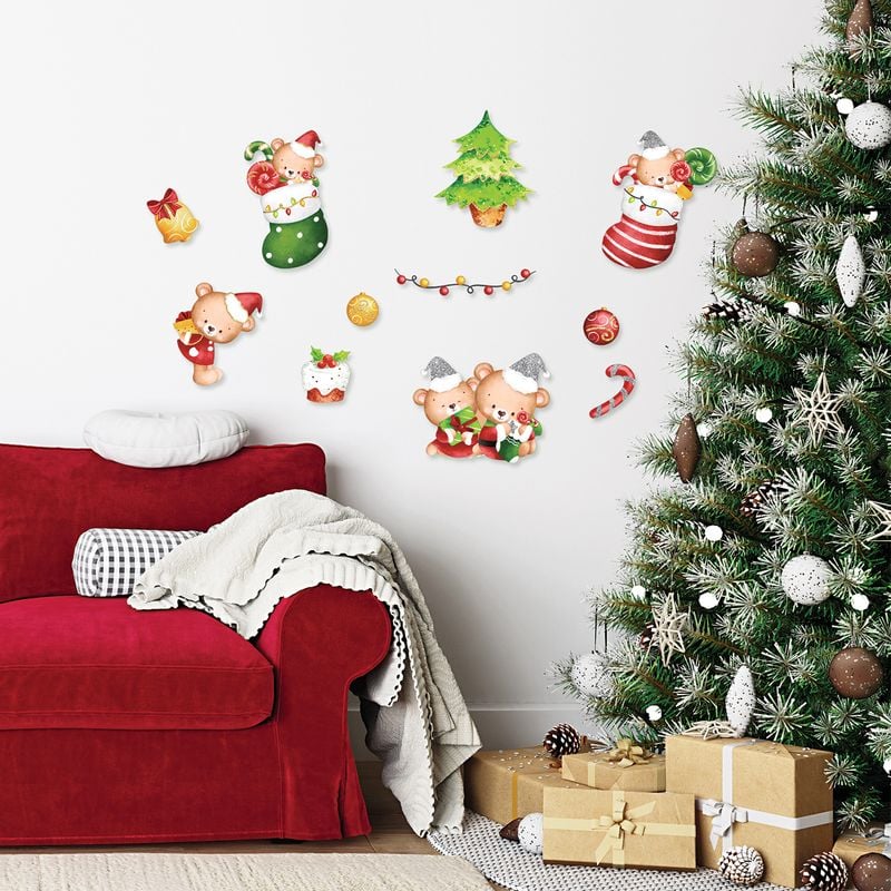 Christmas interior stickers, Snow Fantasy, assorted