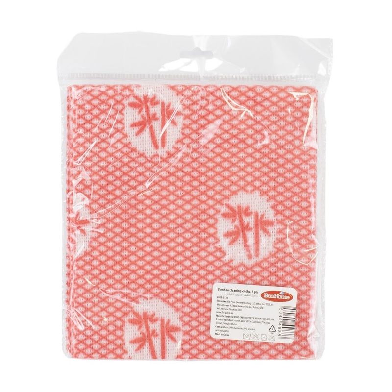 Bamboo cleaning cloths, BONHOME, 5 pcs., in assortment