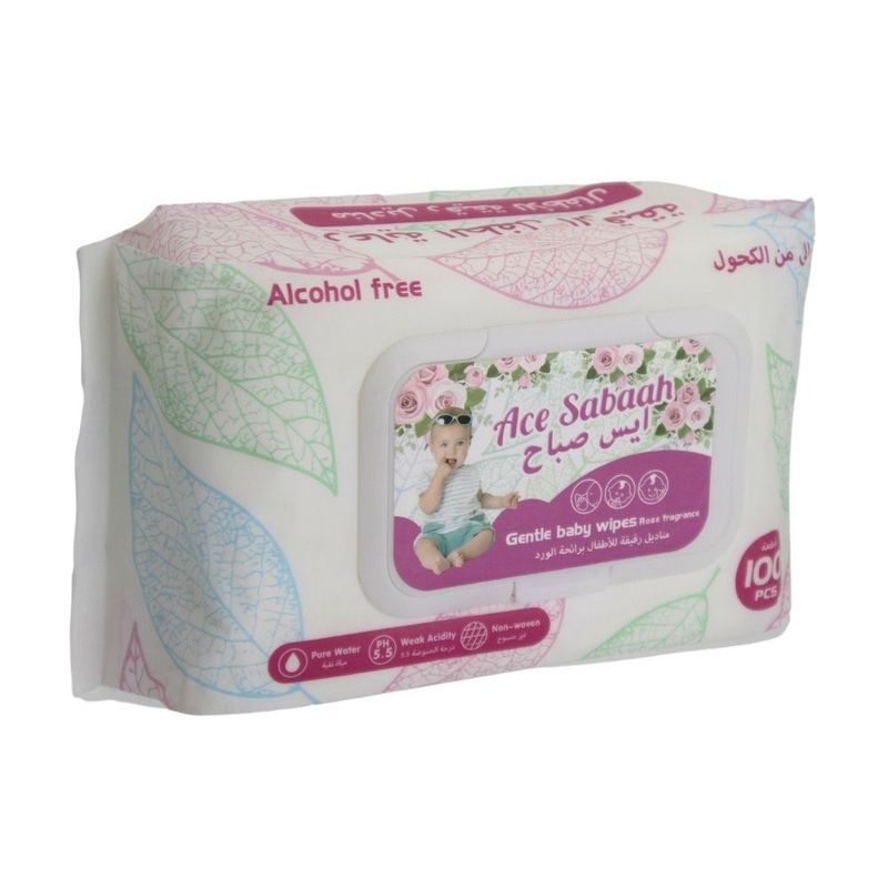 BABY WIPES ROSE SCENT 100ps