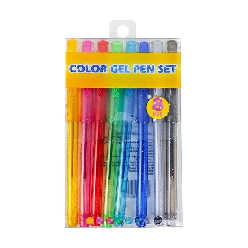 Color gel pen set, 8 pcs