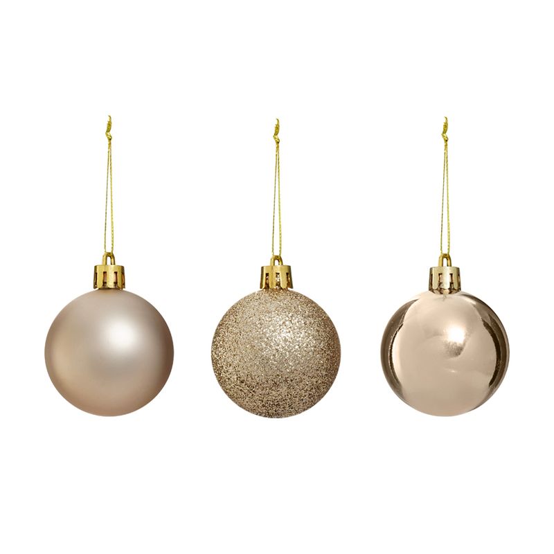 Christmas tree balls, Snow Fantasy, 5 cm, set of 6, assorted