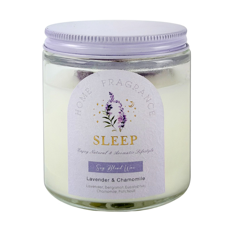 Scented candle in glass with lid, assorted