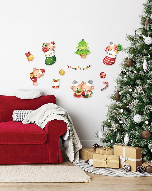 Christmas interior stickers, Snow Fantasy, assorted