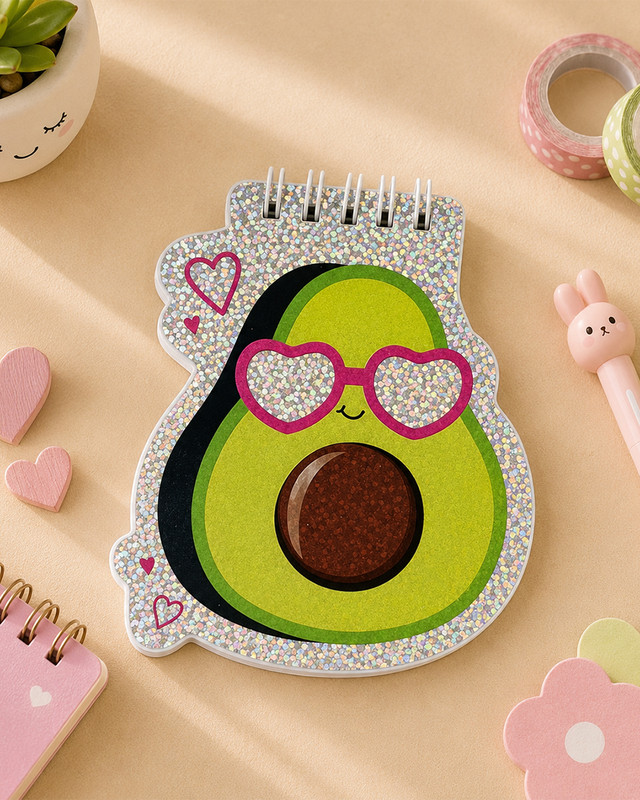 Shaped glitter notepad, Hupper&Dupper, assorted