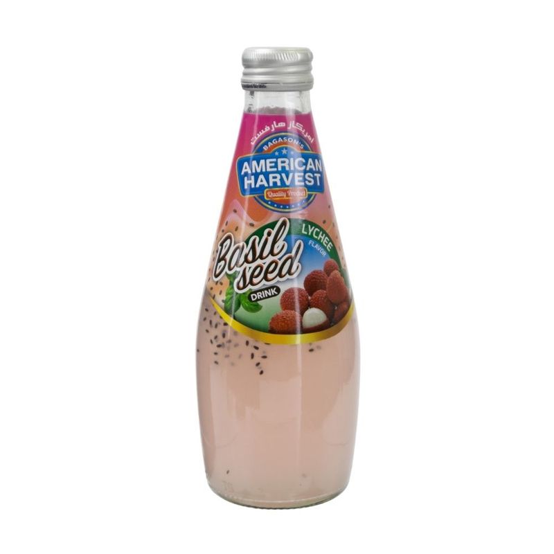 Basil seed drink, American Harvest, lychee, 290 ml