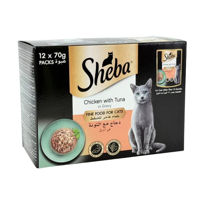 Wet cat food, Chicken and Tuna, SHEBA, 70 g
