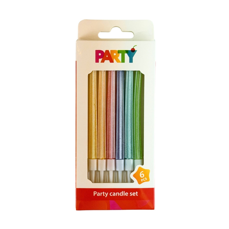 Party candle set, 6 pcs