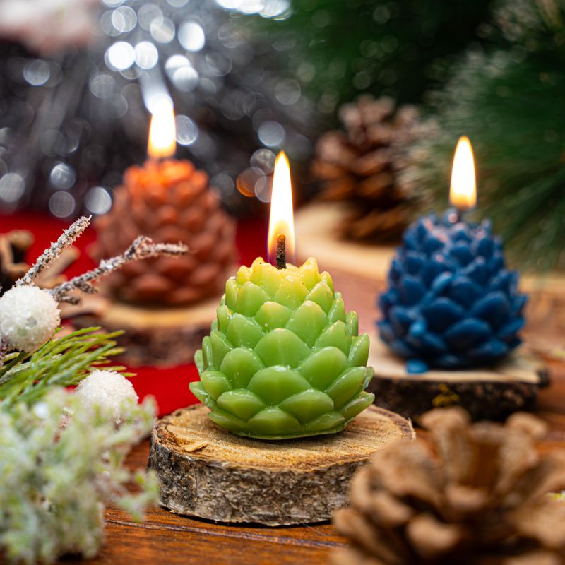 Set of candles, Snow fantasy, 3 pcs., assorted