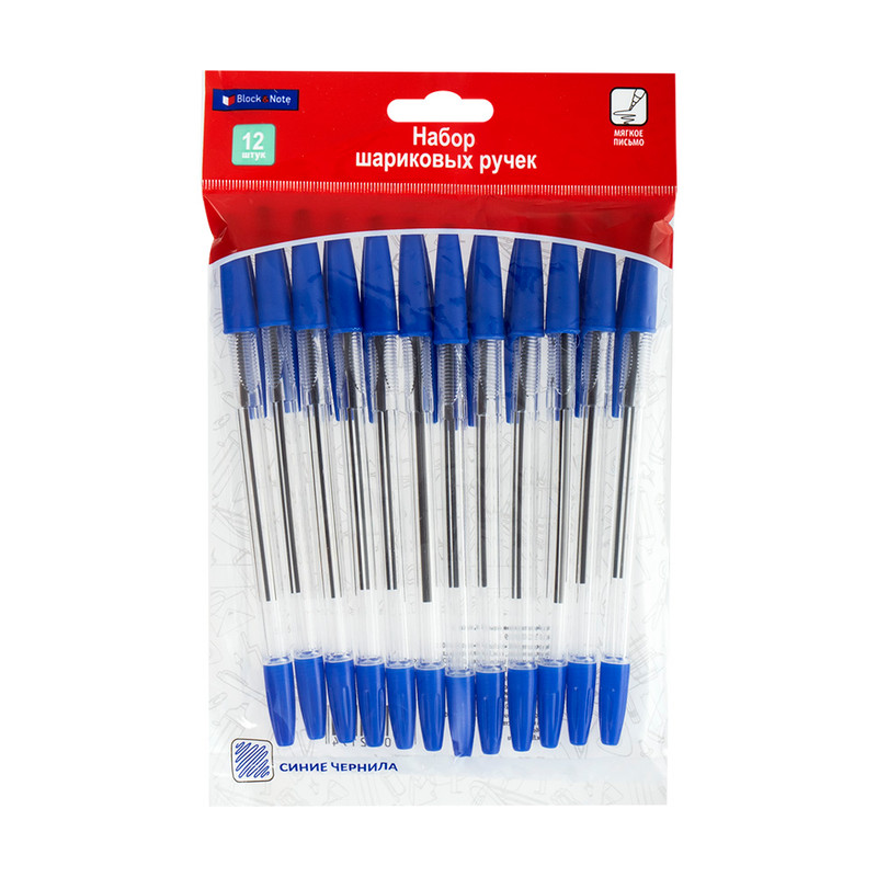 Blue ballpoint pens, Block&Note, 12 pcs.