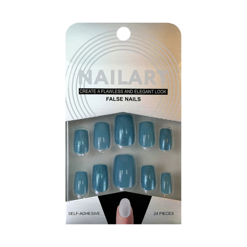 Set of false self-adhesive nails, 24 pcs, assorted
