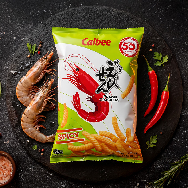 Chips, Calbee, spicy shrimp, 70 g
