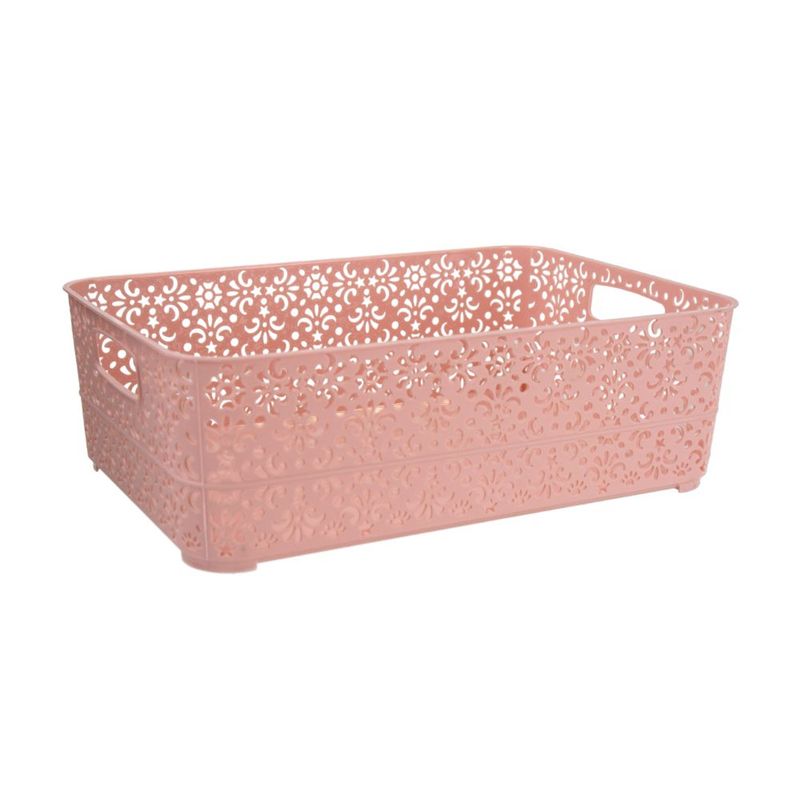 Openwork basket with lid, 350x240x115
