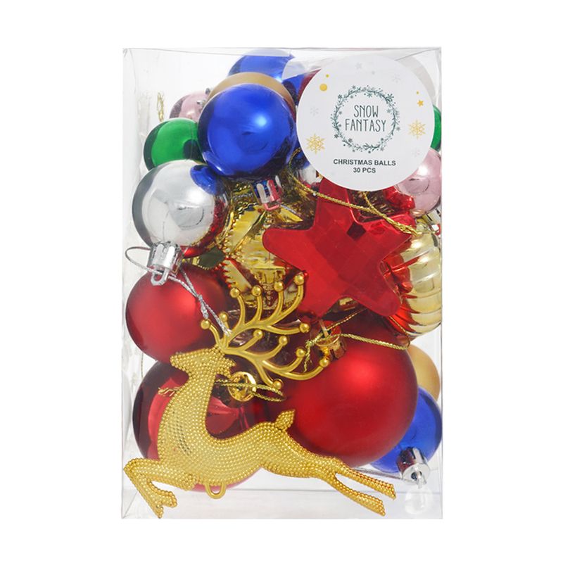 Christmas balls, Snow Fantasy, 30 pcs, assorted