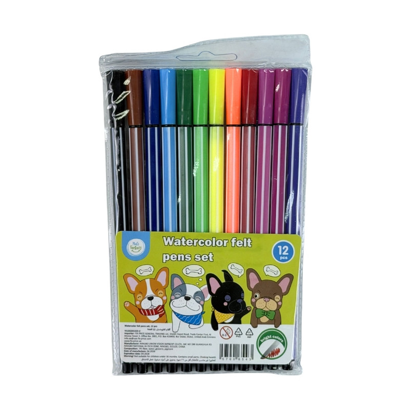 Watercolor pen set, Kid's Fantasy, 12 pcs