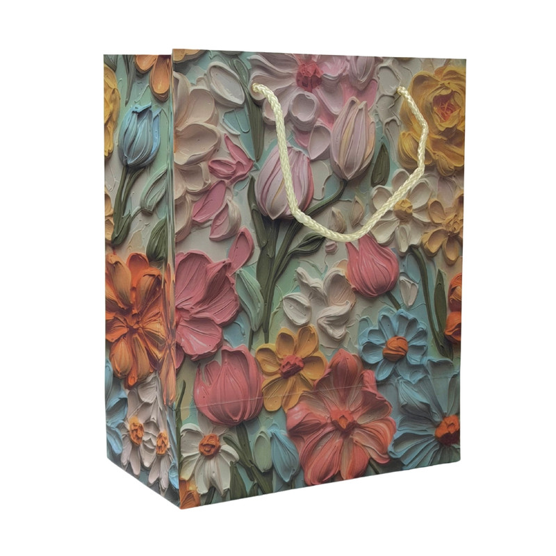 Gift bag "Flowers", 18*23*10 cm, assorted