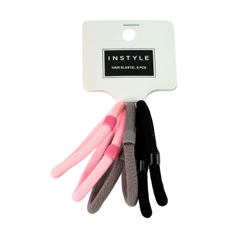 Hair elastic, 6 pcs, assorted