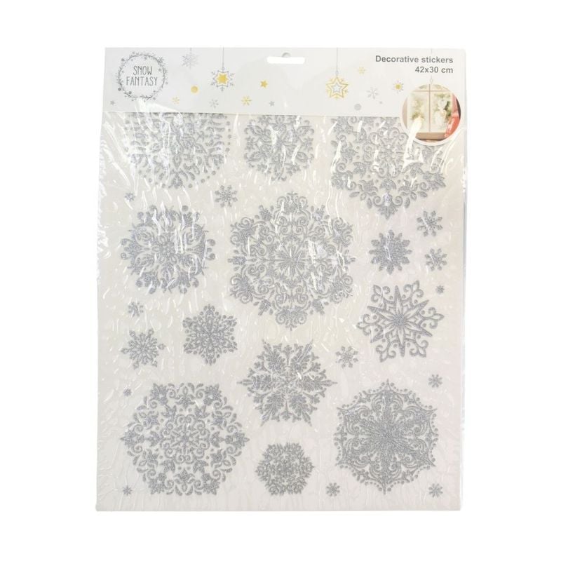 New Year\'s window sticker \"Frosty patterns\", Snow fantasy, 42x30 cm, assorted