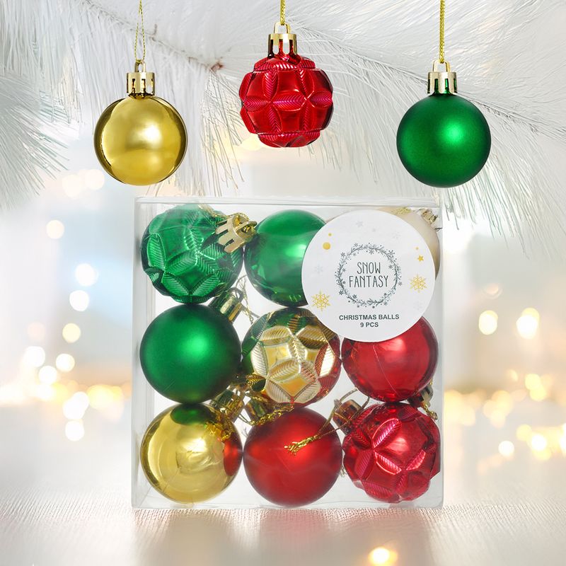Christmas balls, Snow Fantasy, 4 cm, 9 pcs, assorted