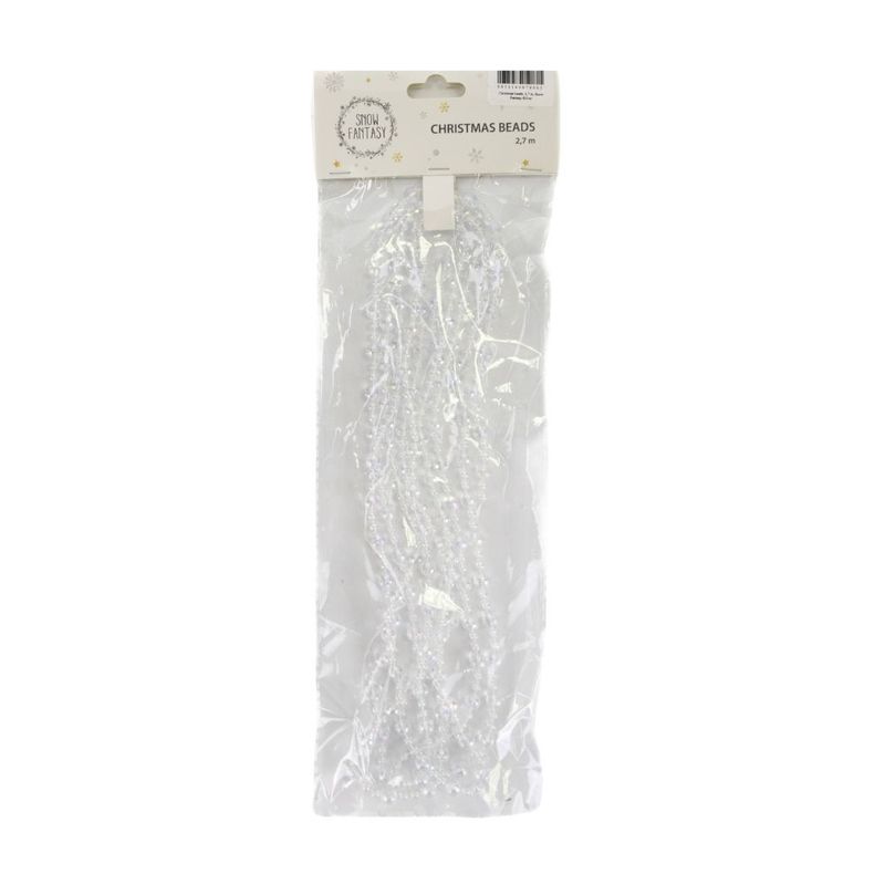 Christmas beads, 2.7 m, pearl, assorted