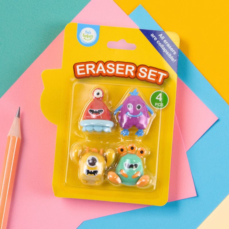 Figurine erasers, 4 pcs., assorted