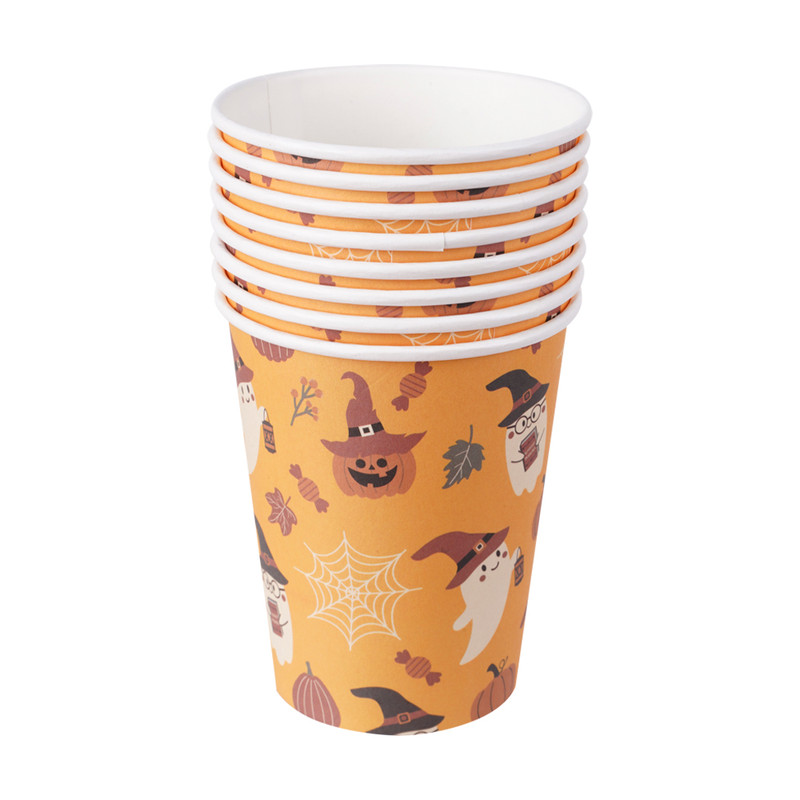 Paper cups "Halloween", 250 ml, 8 pcs, multiple variants