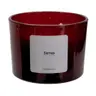 Scented candle in a glass with 3 wicks, in assortment